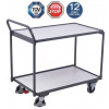 Variofit Antistatický policový vozík s madlom, Variofit, 2 police (83 x 49 cm), do 250 kg, modrá/antracit Farba: modrá RAL5010