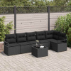 zahrada-XL Súprava záhradných pohoviek 7 pcs Čierna Poly ratan 3346413