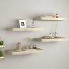 vidaXL Plávajúce nástenné police 4 ks, dubové 60x23,5x3,8 cm, MDF - Hnedá - 172780-107057