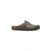 Kožené šľapky Birkenstock Boston NL zelená farba, na platforme, 1029156