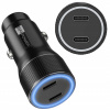 Nabíjačka do auta 40 W, 2x USB-C, PD, QC 3.0, telo z kovu, odolná