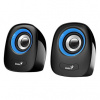 Genius reproduktory SP-Q160, 2.0, 6W, čierno-modré, regulácia hlasitosti, stolový, 3,5 mm jack (USB), 150Hz-20kHz (SP-Q160 Mini USB reproduktor s krištáľovo čistým zvukovým efektom)
