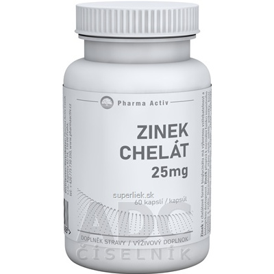 Pharma Activ ZINOK Chelát 25 mg cps 1x60 ks, 8594195440588