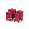 Cestovní kufr BERTOO Milano - červený set 4v1 99l, 70l, 52l, 38l