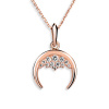 Dámsky prívesok Mesiac DF 4141 s retiazkou, červené (ružové) zlato, s briliantmi