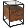 tectake 404682 nočný stolík dudley 40x43x60,5cm - industriálne drevo tmavé, rustikálne