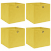 vidaXL Úložné boxy 4 ks žlté 32x32x32 cm látkové