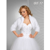 Kožušinové svadobné bolerko s 3/4 rukávom - biele: BF-57 Rozmer: 3XL