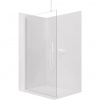 CERANO - Sprchová zástena Walk-in Onyx Top Round Ľ/P - 8 mm - guľatá vzpera - biela matná, transparentné sklo - 80x200 cm