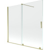 Mexen Velar, 2-krídlová posuvná vaňová zástena 170 x 150 cm, 8mm číre sklo, zlatý lesklý profil, 896-170-000-01-50