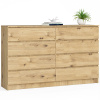 Akord Obývacia komoda KUBA 160 cm 8 zásuviek - dub artisan