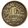 Stříbrná mince 1 Franc B 1956