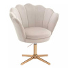 LuxuryForm DESIGN Kreslo FREY VELUR na zlatom kríži - latte