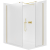 CERANO - Sprchová zástena Walk-in Onyx TL/P - 8 mm - hranatá vzpera - zlatá kartáčovaná, mliečne sklo - 70x60 cm