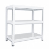 Kovový regál do skladu Biedrax 45 x 60 x 120 cm, biely - 3 police pozink