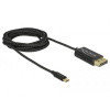 Delock DisplayPort / USB prepojovací kábel USB-C ® zástrčka, Konektor DisplayPort 2 m čierna 83710 pozlátené kontakty, 4K UHD Kábel USB-C; 83710