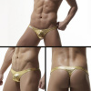 Pánske lesklé erotické metalické tangá s nízkym pásom XL Zlatá