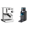 Rancilio Silvia BC, white + Rancilio Rocky Doserless, black