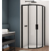 Ronal DIVERA štvrťkruhový sprchový kút 80x80 cm R550 sklo Číre profil Čierny Posuvné dv D22SRB550800607
