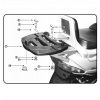 Rám centrálneho kufra Kappa KR111 Suzuki Burgman 250 400 1998-2002 (s doskou Monokey)