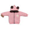 Baby Nellys Zimná Zateplená Pletená Bundička Teddy Bear-ružová