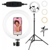 Interlook Sada kruhového svetla 32 cm so statívom 210 cm | Profesionálne kruhové svetlo na streamovanie alebo líčenie