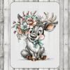 DTF nažehľovačka DTF transfer/nažehľovačka Jeleň s kvetmi Rozmer: A6