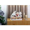 Dekorácia MagicHome Vianoce, Santa, sob a snehuliak na saniach, keramika, 45x23x34,50 cm