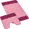 SADA BANY 60x100 + 60x50 cm - s výkrojem - sada 60x100, 60x50 cm - Gometrie růžová - Bellatex