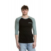 Pánské tričko s 3/4 rukávem Meatfly Reagan 2025 Dusty Mint/Black