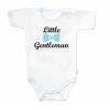 Body krátky rukáv s vtipným textom Baby Nellys, Little Gentleman, chalan