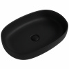 CERANO - Umývadlo z liateho mramoru Atria - na dosku - čierna matná - 60x40 cm CER-WB17B
