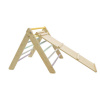 Montessori ELIS DESIGN Piklerovej trojuholník light + doska 2v1 natur modré priečky