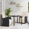 zahrada-XL 5-dielny záhradný jedálenský set s vankúšmi, šedý poly ratan, vidaXL záhradný stôl, čierny 140x80x73 cm, temperované sklo 3380325