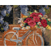 Maľovanie podľa čísel Bicykel s kyticou kvetov, 80x100 cm, bez rámu a bez vypnutia plátna (6043582)