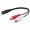 PremiumCord Kabel Jack 3.5mm-2xCINCH F/M 20cm (kjackcinb02)