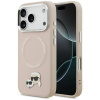 Karl Lagerfeld Kožené Karl a Choupette Pins MagSafe iPhone 17 Pro ružová