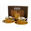 Duo 2 Šálky na espresso s podšálkami THE KISS Classic, inšpirované Gustavom Klimtom