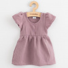 Dojčenské mušelínové šaty New Baby lavender - 56 (0-3m)