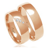 VIPgold Svadobné obrúčky O8259 - červené zlato Dámska / Pánska / Pár: iba dámska obrúčka, Kamene: Lab. diamant