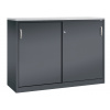 Kancelárska skriňa Acurado - Sideboard, posuvné dvere 1600 x 500 x 1200 mm, čiernosivá