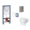 Grohe Rapid SL - Set predstenovej inštalácie, klozetu, dosky SoftClose, tlačidla Skate Cosmopolitan a súpravy na vhadzovanie tabliet, kefovaný Hard Graphite SANI11BB5134