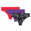 Under Armour Pure Stretch No Show Printed 3 Pack - Black/Red/Purple L
