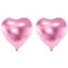 PARTYDECO Fóliový balón – srdce, valentín/svadba, svetloružové, 60 cm, 2 ks 8595596327065