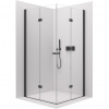 CERANO - Sprchovací kút Volpe Duo Ľ/P - 6 mm - čierna matná, transparentné sklo - 90x60x190 cm - zalamovacia