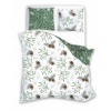 Súprava bavlnených obliečok Faro 140x200 cm biela zelená šišky