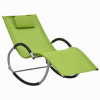 Záhradné lehátko - Vidaxl Deckchair s vankúšom, zelený, textilén (Vidaxl Deckchair s vankúšom, zelený, textilén)