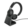 Jabra Evolve2 65, MS Stereo Slúchadlá s mikrofónom Bezdrôtový Pres hlavu Kancelária / call centrum USB Typ-C Bluetooth Čierna (26599-999-889)