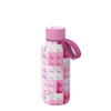 QUOKKA Kids Pink Bricks, nerezová termo fľaša, s pútkom, 330ml