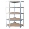 Regál Racks RAT80, do kúta, rohový, kovový, MDF, 5 políc, 180x90x40 cm, max. 150 kg/polica